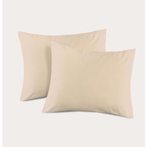 katoenen kussensloop beige - (50x70 cm) (set van 2)