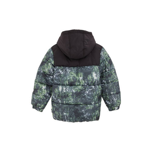 Salty Dog gewatteerde jas donkergroen Jongens Polyester Capuchon All over print