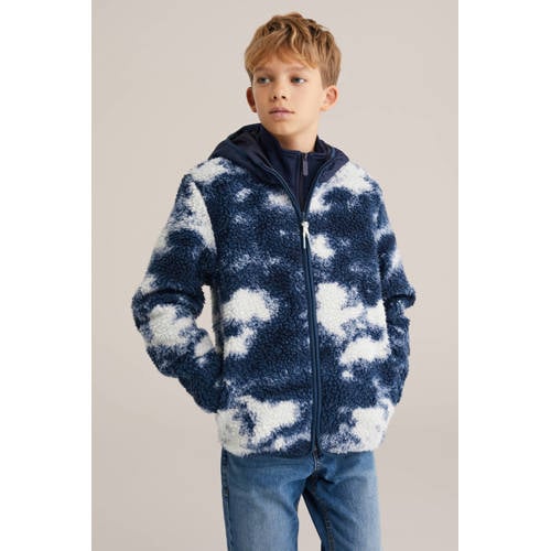 WE Fashion teddy jas blauw Meerkleurig