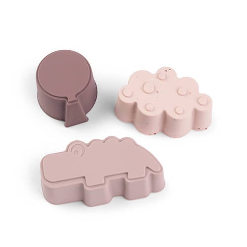 Done by Deer Siliconen vormen 3 stuks Happy clouds - Roze Babyvoeding bewaarbakjes afbeelding