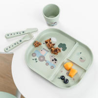 thumbnail: Done by Deer Foodie dinerset met zuignap Tiny farm - Groen