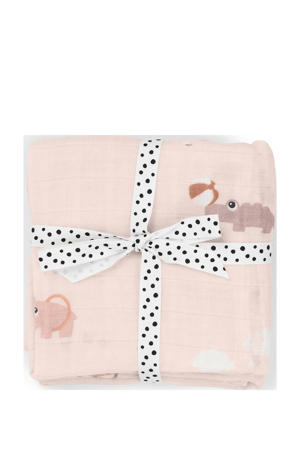 Hydrofiele spuugdoek 2-pack Playground - Roze