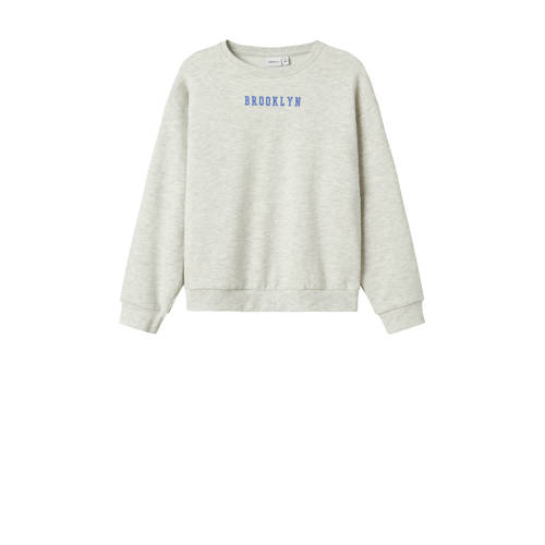 NAME IT KIDS sweater grijs melange Backprint - maat 122/128 afbeelding