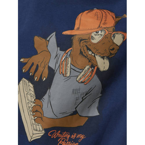 NAME IT KIDS hoodie blauw Sweater Backprint