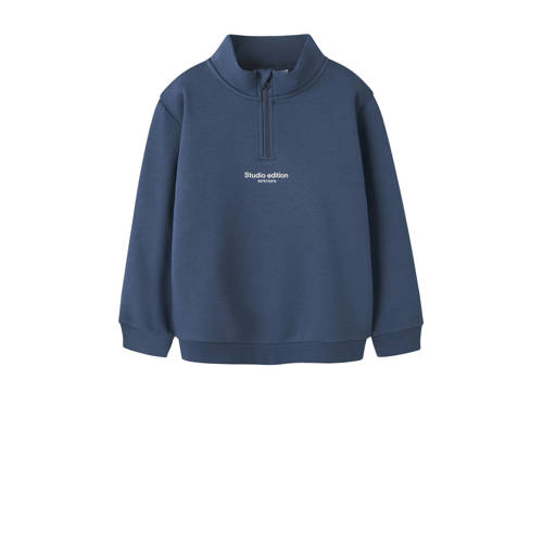 NAME IT KIDS sweater blauw Tekst - maat 134/140 | Sweater van NAME IT afbeelding