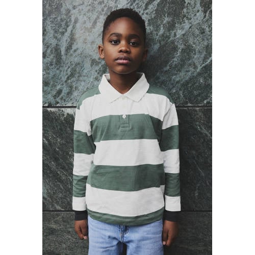 NAME IT KIDS polo groen Jongens Katoen Polokraag Streep