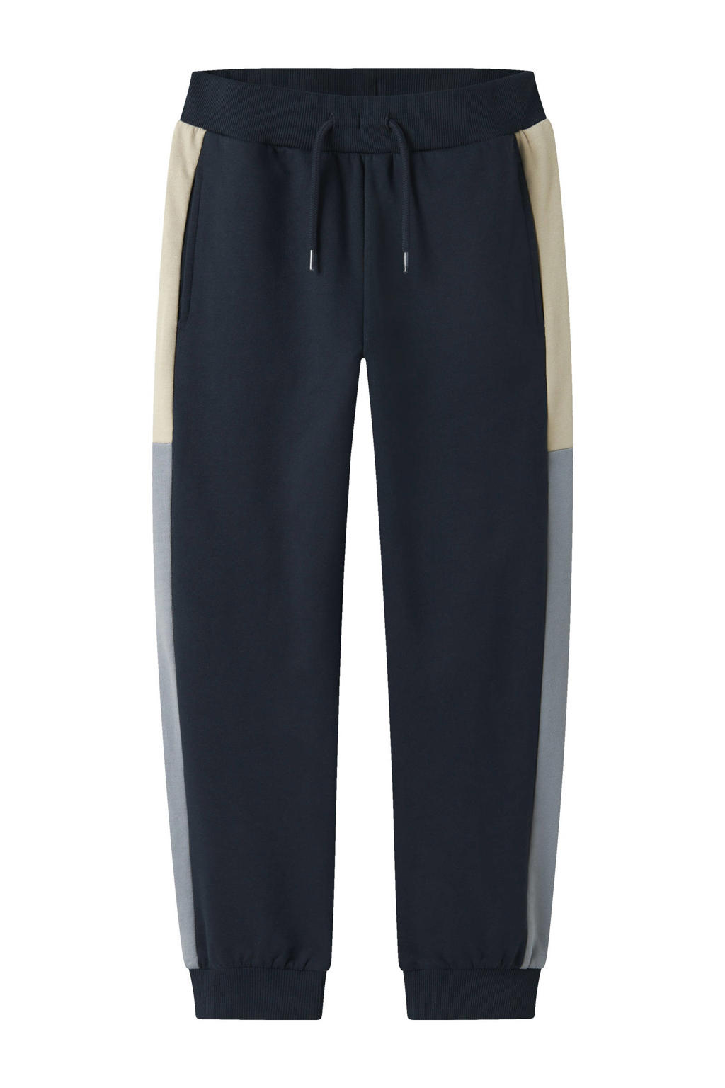 Donkerblauwe jongens NAME IT KIDS joggingbroek van sweat materiaal met regular fit, regular waist en meerkleurige print