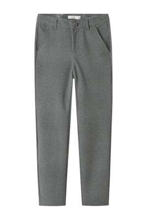 slim casual broek grijs melange