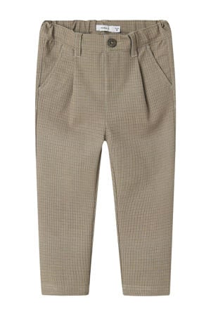 slim casual broek zand