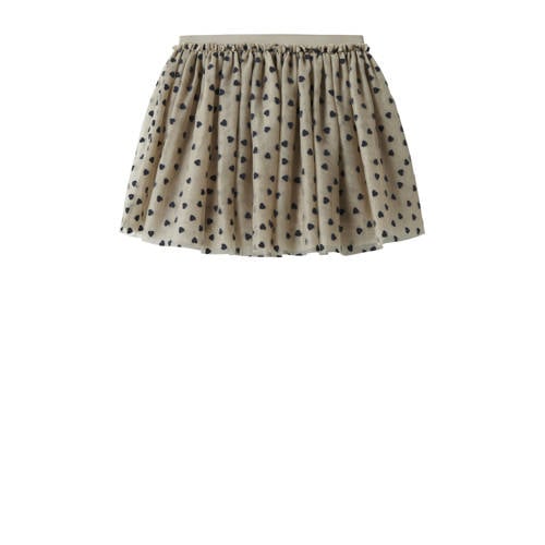 NAME IT MINI korte rok beige Meisjes Katoen Stip