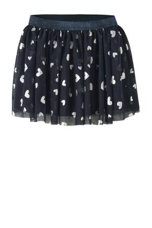 korte rok NMFVABOS  met hartjes donkerblauw/zilver