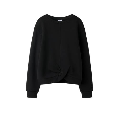 NAME IT KIDS sweater zwart Effen