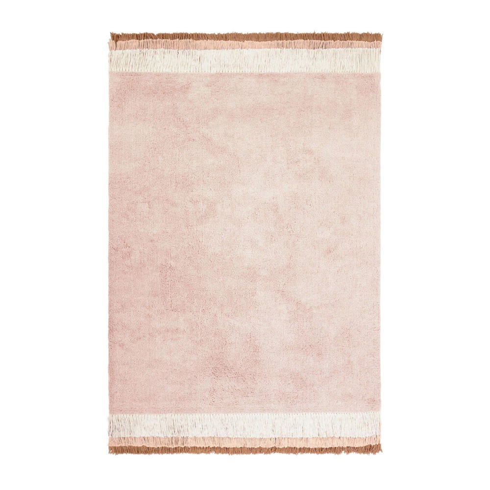 Tapis Petit hoogpolig kindervloerkleed 170x120 cm - roze/offwhite
