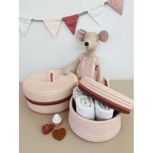 Tapis Petit opbergmand Amie (set van 2) Roze | Opbergmand van Tapis Petit afbeelding
