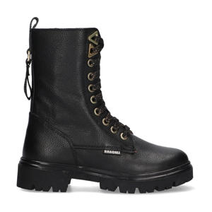 Mave Moxie leren veterboots zwart