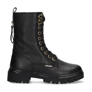 Mave Moxie leren veterboots zwart