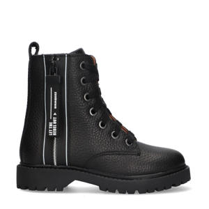Belle leren veterboots zwart