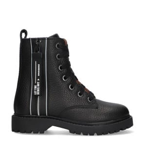 Belle leren veterboots zwart
