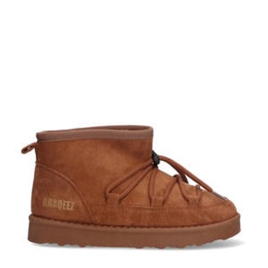 Waya Warm suède enkelboots cognac