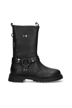 Mave Miles leren bikerboots zwart