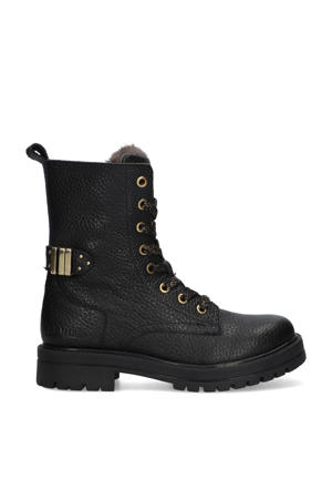 Leah Leap gevoerde leren veterboots zwart