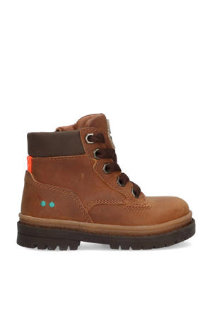 Thijs Trail leren veterboots cognac