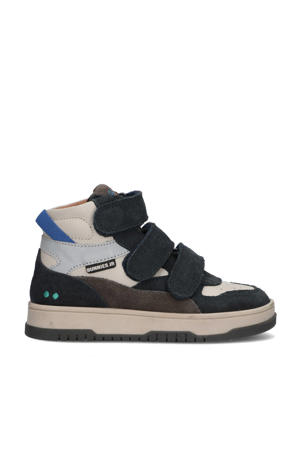 Benjamin Baas leren sneakers donkerblauw