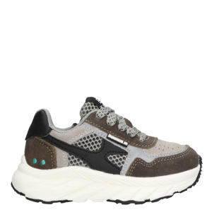 chunky suède sneakers grijs/zwart