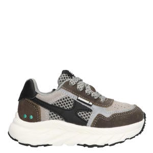 chunky suède sneakers grijs/zwart