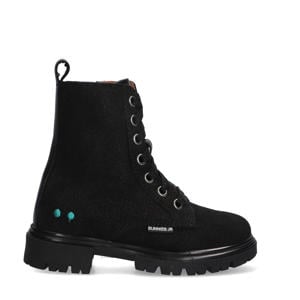 Saar Sterk suède veterboots zwart
