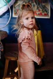 thumbnail: Riffle Amsterdam corduroy flared casual broek roze