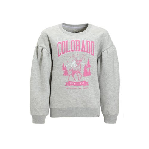 Me & My Monkey sweater Emma met printopdruk grijs melange Printopdruk - maat 110/116 afbeelding