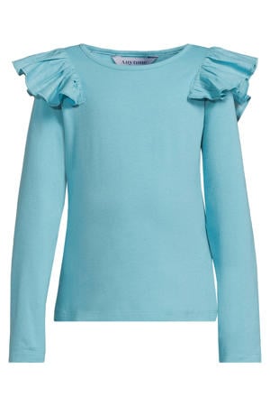 longsleeve met ruches lichtblauw