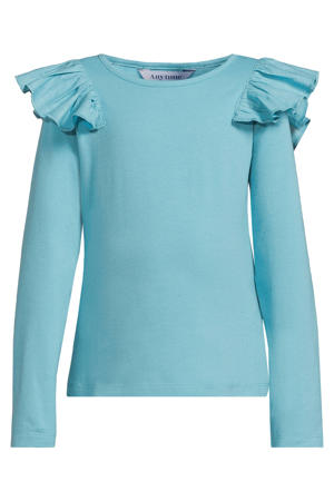 longsleeve met ruches lichtblauw