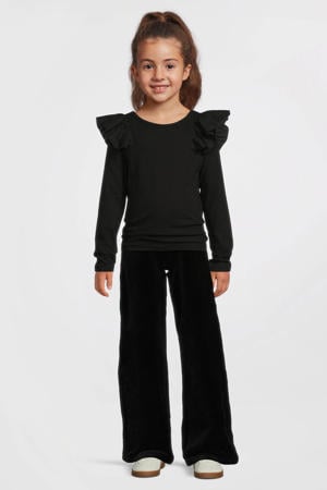 longsleeve met ruches zwart