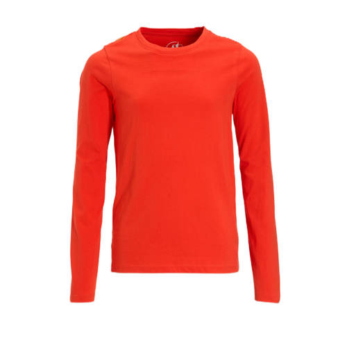 Anytime longlseeve rood Longsleeve Meisjes Katoen Ronde hals Effen - maat 98/104 afbeelding