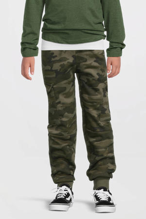 cargo joggingbroek met camo print khaki