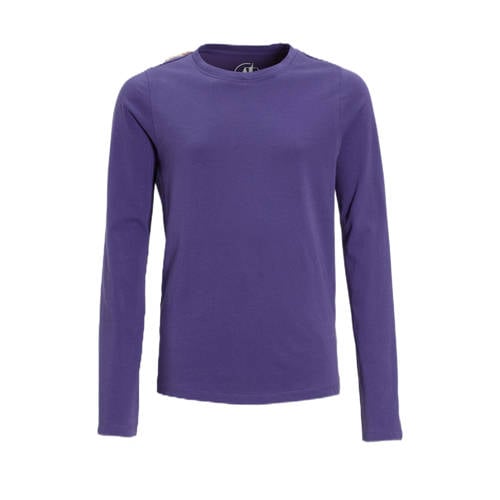 Anytime longsleeve donkerpaars Meisjes Katoen Ronde hals Effen - maat 122/128 afbeelding