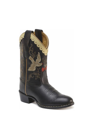 leren cowboylaarzen zwart