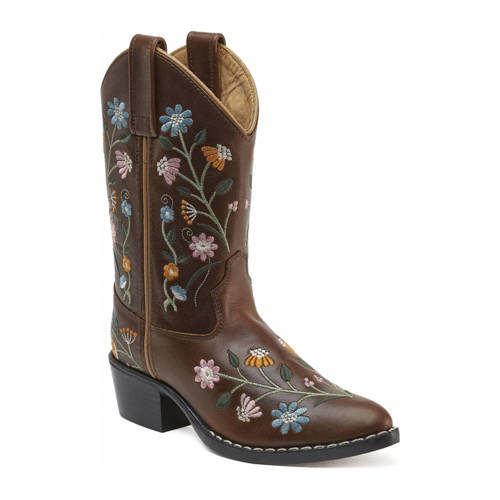 Bootstock Bouquet Schoolkind leren cowboylaarzen bruin Meisjes Leer All over print - maat 33 afbeelding