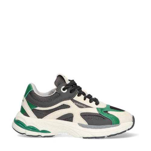 Vingino chunky sneakers grijs/ecru/groen Jongens Suede Meerkleurig - maat 29 afbeelding