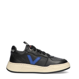 leren sneakers zwart/blauw