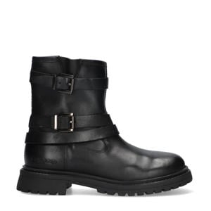 Muraina Marsala leren enkelboots zwart