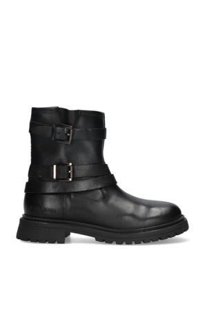 Muraina Marsala leren enkelboots zwart