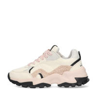 thumbnail: Vingino Monte Marina chunky suède sneakers met teddy ecru/lichtroze