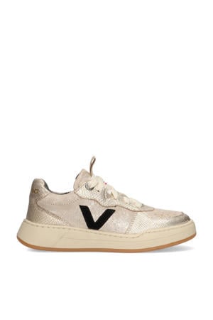 leren sneakers goud