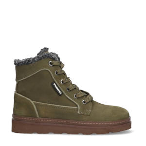 leren veterboots donkergroen