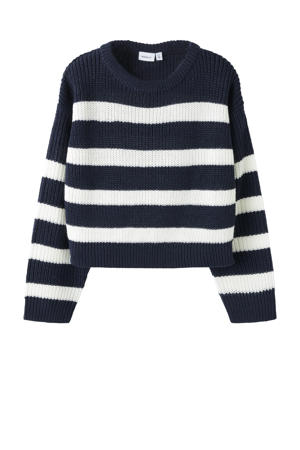 trui donkerblauw gebreid