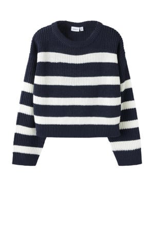 trui donkerblauw gebreid