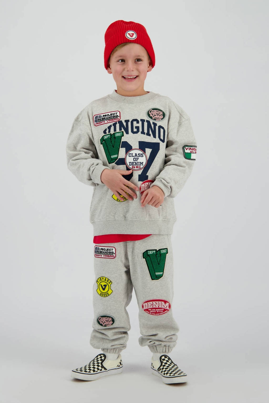 Vingino hoodie Neoh met logo grijs